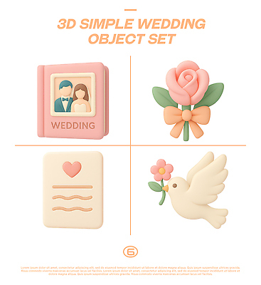 PSD 편집이미지 디자인 기념일 꽃 결혼 사랑 이벤트 세트 장미 3D 앨범 편지 오브젝트 비둘기 심플 편집3D 식물 감정 조류 디지털합성 파일형식