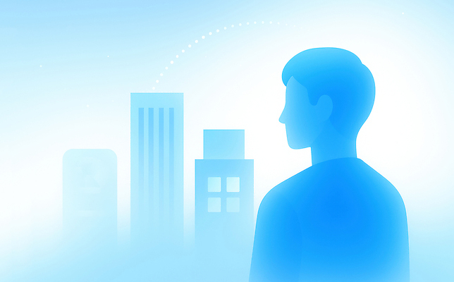 JPG 남자 실루엣 컬러 일러스트 하늘 사람 풍경 건물 뒷모습 파란색 반사 도시 모던 스카이라인 흐림 진행 인구 전경 국내일러스트 AI일러스트 AI콘텐츠 건축물 뷰포인트 날씨 촬영기법 파일형식 탑뷰