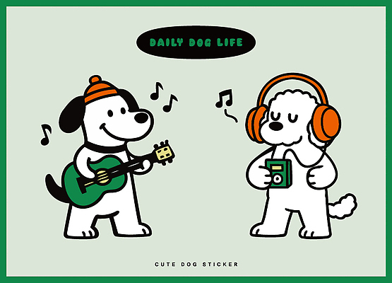 동물 캐릭터 음악 스티커 연주 일러스트 노래 함께함 일상 친구 반려동물 장난감 귀여움 헤드폰 기타 춤 강아지 즐거움 그림 조화 일러캐릭터 AI파일 감정 음향기기 컨셉 관계 현악기 문화예술 라이프 개 파일형식 벡터