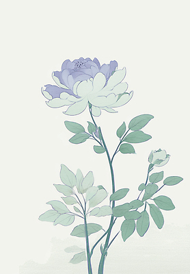 JPG 식물 꽃잎 꽃 여유 잎 일러스트 자연 연꽃 초록색 여름 정원 보라색 흰색 식물원 조화 뷰티풀 차분 국내일러스트 AI일러스트 AI콘텐츠 계절 감정 컬러 컨셉 생태계 파일형식