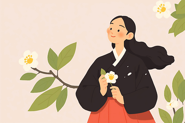 JPG 한국문화 전통 손 여자 패션 꽃 꽃다발 잎 일러스트 자연 미소 여름 귀여움 기쁨 나뭇가지 전통의상 한복 즐거움 화사함 뷰티풀 국내일러스트 AI일러스트 AI콘텐츠 나무 식물 동양문화 한국전통 계절 감정 컨셉 한국 표정 사람 신체부위 생태계 파일형식