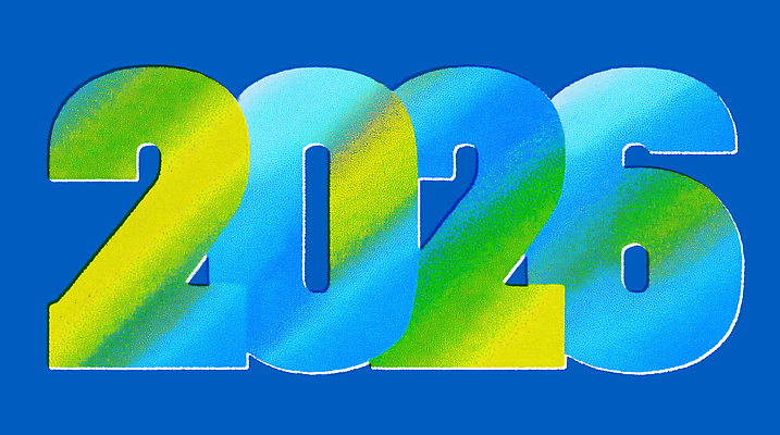 PSD 디자인 예술 상징 컬러 백그라운드 일러스트 기념 타이포그라피 그래픽 파란색 숫자 표현 화려 메시지 연도 모던 그라데이션 조화 창의성 2026년 국내일러스트 문자 컨셉 파일형식