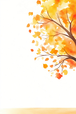 JPG 나무 계절 백그라운드 단풍 잎 일러스트 자연 생명 가지 따뜻함 풍경 노란색 주황색 물감 가을 혼합 뷰티풀 색감 국내일러스트 AI일러스트 AI콘텐츠 식물 컬러 채소 미술도구 생태계 파일형식