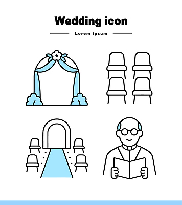 아이콘 디자인 꽃 결혼 의자 결혼식 이벤트 장식 공간 축하 분위기 준비 아치 세레모니 스타일 2D아이콘 AI파일 식물 가구 컨셉 파일형식 벡터