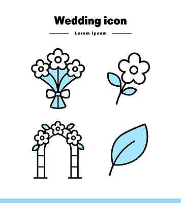 아이콘 디자인 꽃다발 결혼 잎 결혼식 이벤트 그래픽 장식 심플 플로리스트 2D아이콘 AI파일 식물 직업 꽃 파일형식 벡터