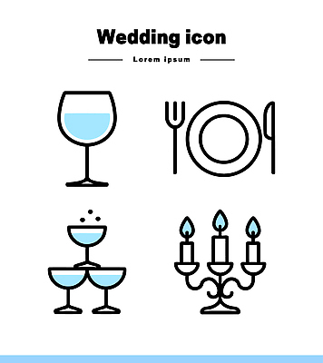 아이콘 접시 기념일 음식 포크 결혼식 잔 이벤트 장식 물 파티 축하 샴페인 촛대 연회 2D아이콘 AI파일 자연요소 식기 결혼 컨셉 주류 잔치 파일형식 벡터