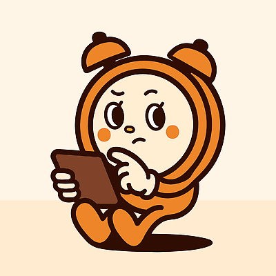 캐릭터 디자인 옷 어린이 생각 일러스트 장난 상상 놀이 동화 기술 표정 태블릿 귀여움 디지털 주황색 자명종 소통 창의력 일러캐릭터 AI파일 시계 컬러 컨셉 사람 전자제품 스마트기기 알람 파일형식 벡터
