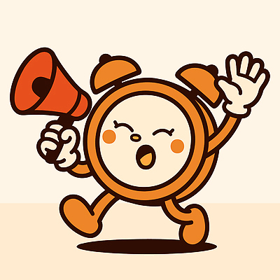 캐릭터 디자인 감정 예술 시계 일러스트 표정 일상 생활 귀여움 확성기 소리 활발 자명종 알람 유머 즐거움 액티비티 일러캐릭터 AI파일 컨셉 라이프 파일형식 벡터