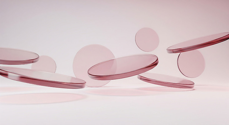 JPG 모양 편집이미지 디자인 예술 분홍색 백그라운드 추상 공중 원형 투명 오브젝트 모던 뷰티풀 이미지편집 AI컴퓨터그래픽 AI콘텐츠 도형 컬러 무늬 파일형식