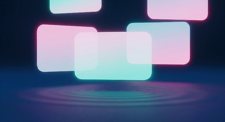 JPG 편집이미지 디자인 물결 컬러 조명 빛 반사 디지털 사각형 공간 부자 수면 그림 몽환 이미지편집 AI컴퓨터그래픽 AI콘텐츠 도형 컨셉 물 파일형식