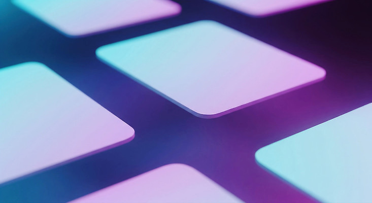 JPG 편집이미지 디자인 컬러 백그라운드 조명 기술 파란색 디지털 보라색 감각 배열 모던 정사각형 부드러움 패널 미니멀 이미지편집 AI컴퓨터그래픽 AI콘텐츠 도형 파일형식