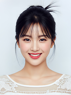 JPG 편집이미지 헤어스타일 옷 여자 얼굴 백그라운드 자연 조명 미소 웃음 매력적 흰색 피부 뷰티풀 청순 의료성형뷰티 편집실사 AI인물포토 AI콘텐츠 컬러 컨셉 표정 사람 신체부위 CG 생태계 파일형식 AI포토