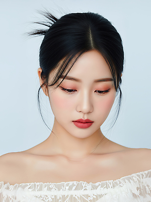 JPG 편집이미지 여자 감정 조명 표정 화장 머리 흰색 피부 부드러움 화사함 뷰티풀 의료성형뷰티 편집실사 AI인물포토 AI콘텐츠 컬러 컨셉 사람 신체부위 뷰티 감각 CG 파일형식 AI포토