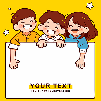 행복 어린이 포즈 백그라운드 일러스트 커뮤니케이션 웃음 일상 친구 기쁨 만남 표지판 즐거움 장면 국내일러스트 AI파일 감정 컨셉 관계 알림판 표정 사람 라이프 파일형식 벡터