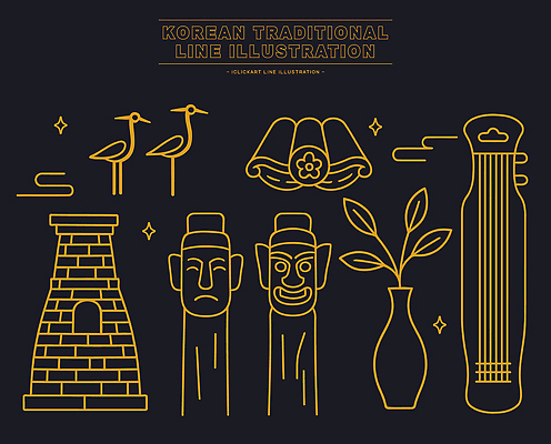 전통 기호 디자인 문화 예술 선 백그라운드 일러스트 도안 자연 해바라기 한국 기와집 사람 꽃병 소나무 직선 그림 조화 국내일러스트 AI파일 나무 문자 꽃 아시아 한옥 생태계 파일형식 벡터