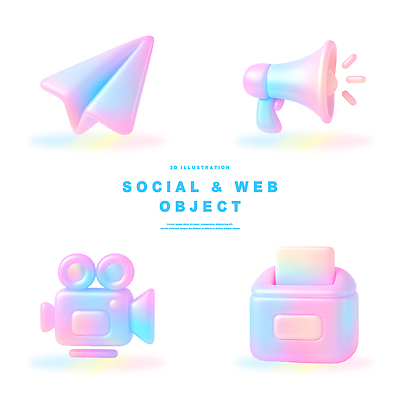 PSD 아이콘 컬러 커뮤니케이션 그래픽 3D아이콘 알림 비디오카메라 소셜미디어 웹디자인 디지털아트 카메라 파일형식
