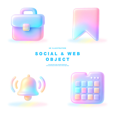 PSD 아이콘 컬러 그래픽 3D아이콘 3D 달력 알림 모던 북마크 소프트 웹디자인 짐가방 가방 디지털합성 파일형식