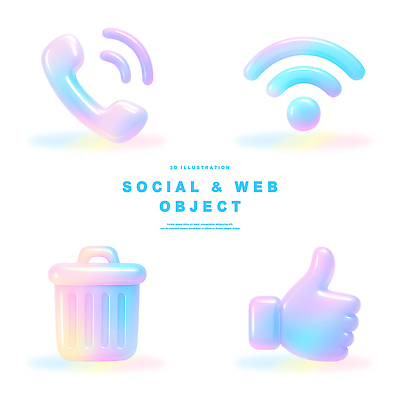PSD 아이콘 디자인 컬러 그래픽 3D아이콘 3D 디지털 웹 쓰레기통 어플리케이션 와이파이 통화 소셜미디어 좋음 컨셉 인터넷 모션 디지털합성 무선인터넷 파일형식