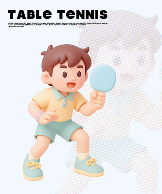PSD 편집이미지 캐릭터 디자인 스포츠 모션 놀이 경기 소년 친구 운동 귀여움 게임 탁구 즐거움 편집3D 남자 감정 어린이 컨셉 관계 건강 3D 구기 파일형식