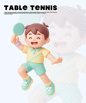 PSD 편집이미지 캐릭터 어린이 스포츠 놀이 실내 웃음 운동 귀여움 활발 라켓 탁구 즐거움 장면 편집3D 감정 스포츠용품 컨셉 표정 건강 사람 내부 3D 구기 파일형식