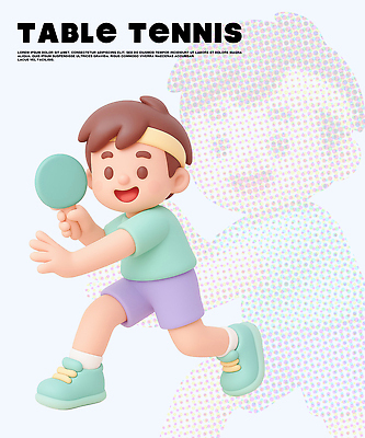 PSD 편집이미지 어린이 스포츠 모션 놀이 실내 소년 취미 운동 경쟁 탁구 집중 즐거움 손놀림 편집3D 남자 감정 컨셉 건강 사람 내부 3D 구기 파일형식