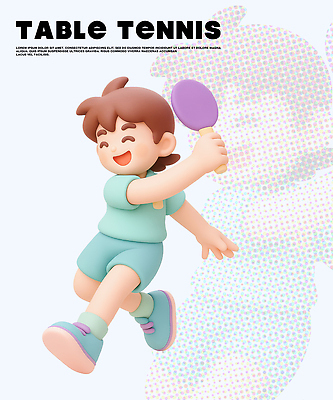 PSD 편집이미지 캐릭터 디자인 어린이 스포츠 모션 놀이 웃음 운동 게임 라켓 탁구 즐거움 편집3D 감정 스포츠용품 표정 건강 사람 3D 구기 파일형식