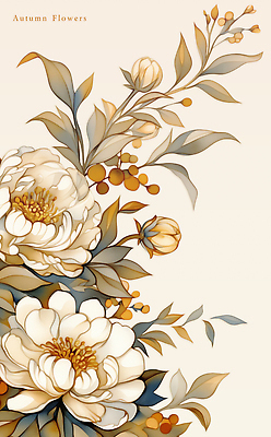 PSD 식물 디자인 계절 꽃잎 꽃 예술 백그라운드 잎 일러스트 자연 가지 풍경 장식 금색 흰색 그림 화사함 조화 뷰티풀 색감 국내일러스트 컬러 컨셉 채소 생태계 파일형식