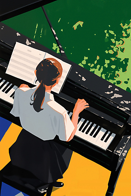 JPG 감정 예술 음악 연주 일러스트 손가락 자연 바닥 풍경 소녀 초록색 여름 학습 소리 감상 자유 피아노 집중 악보 즐거움 창의력 국내일러스트 AI일러스트 AI콘텐츠 손 계절 여자 교육 어린이 컬러 컨셉 문화예술 건반악기 생태계 파일형식