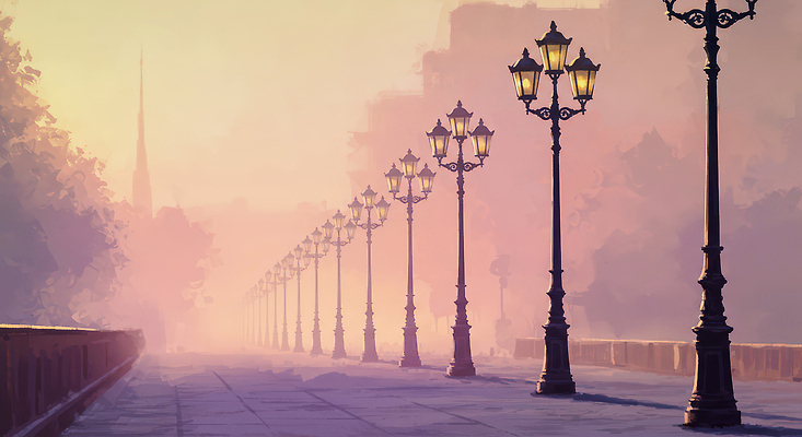JPG 건축 여행 백그라운드 가로등 일러스트 자연 조명 거리 풍경 햇빛 평화 노을 고요 산책 안개 도시 저녁 신비 소음 뷰티풀 국내일러스트 AI일러스트 AI콘텐츠 자연요소 공공시설 컨셉 날씨 휴식 태양 소리 야간 생태계 파일형식