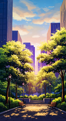 JPG 나무 공원 꽃 벤치 일러스트 자연 하늘 풍경 건물 일상 햇빛 평화 노을 산책로 도시 저녁 시민 녹지 뷰티풀 국내일러스트 AI일러스트 AI콘텐츠 자연요소 식물 건축물 공공시설 길 컨셉 의자 라이프 태양 야간 생태계 국민 파일형식