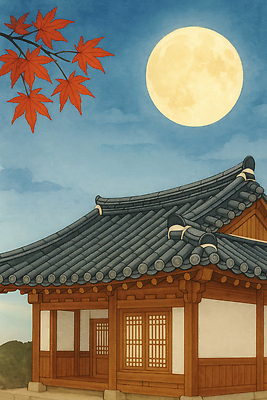 JPG 나무 전통 건축 문화 컬러 단풍 잎 일러스트 자연 하늘 한옥 한국 풍경 고요 보름달 가을 달빛 조용 조화 뷰티풀 국내일러스트 AI일러스트 AI콘텐츠 식물 한국전통 계절 아시아 고건축 달 생태계 파일형식