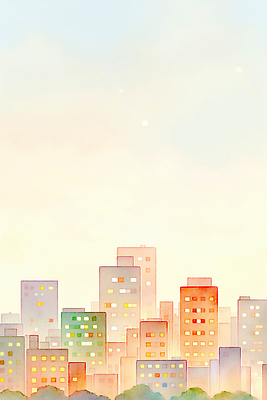 JPG 여유 예술 백그라운드 야경 일러스트 창문 자연 하늘 아침 조명 수채화 풍경 건물 빛 일출 고층빌딩 새벽 도시 그림 대도시 주거지 국내일러스트 AI일러스트 AI콘텐츠 주간 자연요소 건축물 감정 빌딩 노을 야간 생태계 파일형식 풍경_경치