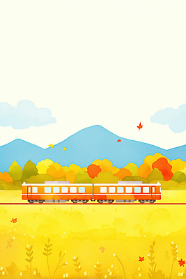 JPG 나무 여행 단풍 일러스트 자연 하늘 바람 산 풍경 노란색 주황색 고요 기차 가을 고속도로 조화 기차여행 뷰티풀 풍경화 국내일러스트 AI일러스트 AI콘텐츠 자연요소 식물 계절 도로 육상교통 컬러 잎 날씨 대중교통 그림 생태계 파일형식