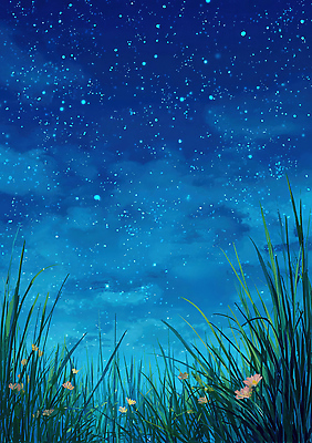 JPG 계절 별 야경 일러스트 자연 밤하늘 하늘 풍경 초원 파란색 빛 반짝임 평화 우주 고요 대기 저녁 신비 별빛 뷰티풀 차분 국내일러스트 AI일러스트 AI콘텐츠 자연요소 컬러 컨셉 모션 야간 생태계 파일형식 풍경_경치