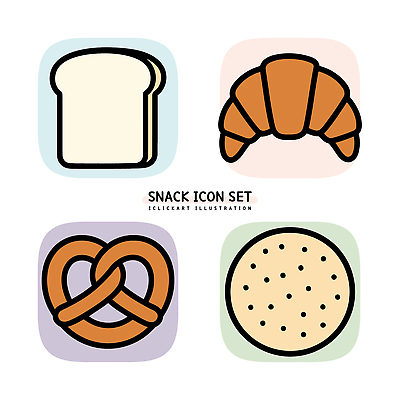 디자인 음식 빵 컬러 일러스트 디저트 그래픽 쿠키 과자 맛 미술관 크루아상 브레첼 국내일러스트 AI파일 컨셉 파일형식 벡터