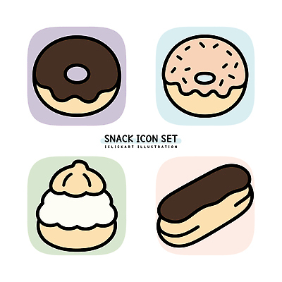 디자인 패턴 일러스트 디저트 과자 귀여움 초콜릿 도넛 크림 색종이 단순화된 먹거리 디지털아트 국내일러스트 AI파일 종이 음식 컨셉 무늬 파일형식 벡터