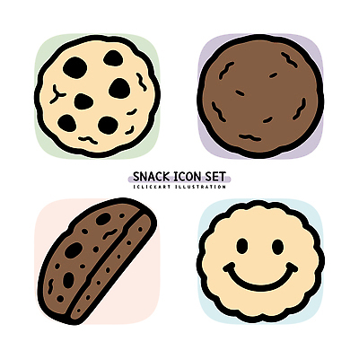 모양 디자인 음식 컬러 일러스트 디저트 그래픽 쿠키 과자 매력적 빵집 다양 만화 심플 국내일러스트 AI파일 다수 컨셉 상점 파일형식 벡터