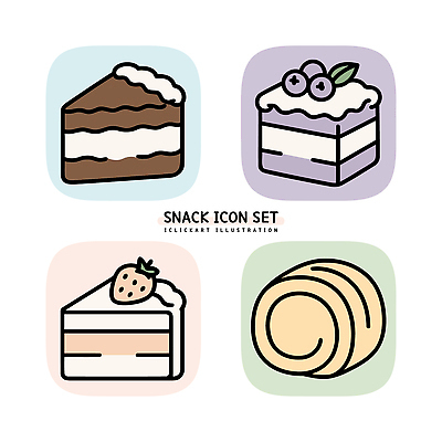 디자인 컬러 과일 일러스트 디저트 그래픽 과자 케이크 빵집 달콤 크림 롤 국내일러스트 AI파일 음식 상점 맛 파일형식 벡터