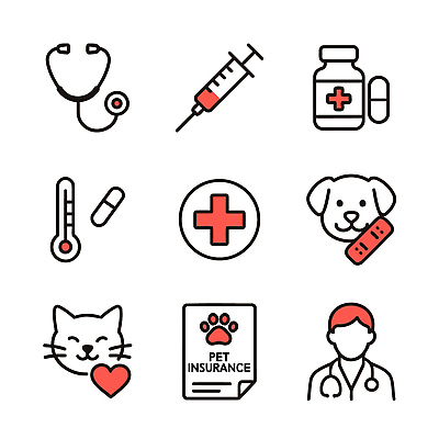 아이콘 건강 관리 주사기 반려동물 약 고양이 진료 강아지 체온계 예방 동물병원 응급조치 펫케어 2D아이콘 AI파일 동물 포유류 의학 의료기기 병원 응급 개 온도계 파일형식 벡터