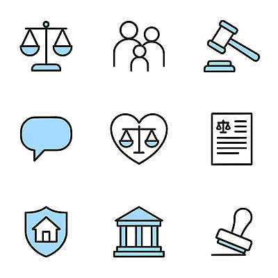 아이콘 상징 가족 커뮤니케이션 저울 대화 건물 믿음 보호 망치 판사 법 법원 정의 2D아이콘 AI파일 건축물 감정 컨셉 관계 말하기 공구 법률가 파일형식 벡터