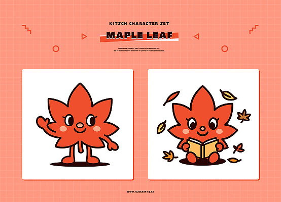 캐릭터 디자인 감정 어린이 포즈 백그라운드 단풍 일러스트 세트 귀여움 주황색 표현 인사 읽기 즐거움 창의성 키치 일러캐릭터 AI파일 컬러 컨셉 잎 모션 사람 예절 파일형식 벡터