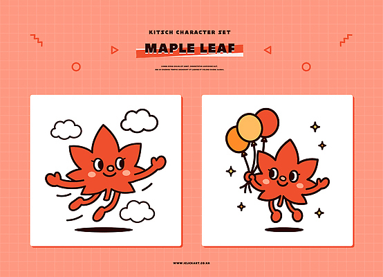 캐릭터 디자인 감정 상징 컬러 백그라운드 단풍 일러스트 모션 북유럽 귀여움 즐거움 그림 풍선 창의성 키치 일러캐릭터 AI파일 유럽 컨셉 잎 파일형식 벡터