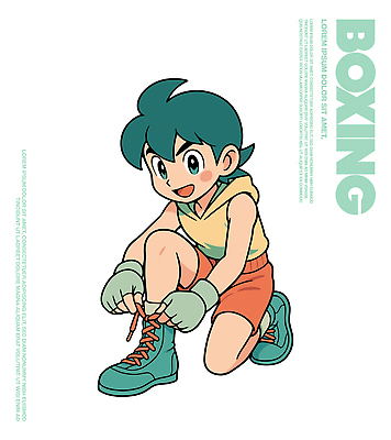 옷 어린이 스포츠 신발 일러스트 모션 운동선수 경기 초록색 운동 머리 권투 활발 장비 체육 연습 즐거움 준비 일러캐릭터 AI파일 캐릭터 감정 컬러 컨셉 건강 사람 신체부위 격투기 파일형식 벡터