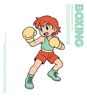 캐릭터 스포츠 운동화 일러스트 모션 근육 기술 경기 운동 힘 권투 에너지 집중 연습 즐거움 준비 서식 전쟁 일러캐릭터 AI파일 감정 신발 컨셉 건강 격투기 파일형식 벡터