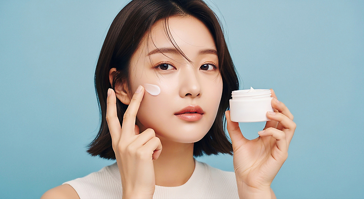 JPG 편집이미지 헤어스타일 여자 얼굴 손가락 뷰티 화장품 매력적 상품 크림 피부관리 스킨케어 보습 의료성형뷰티 편집실사 AI인물포토 AI콘텐츠 손 컨셉 사람 신체부위 CG 파일형식 AI포토