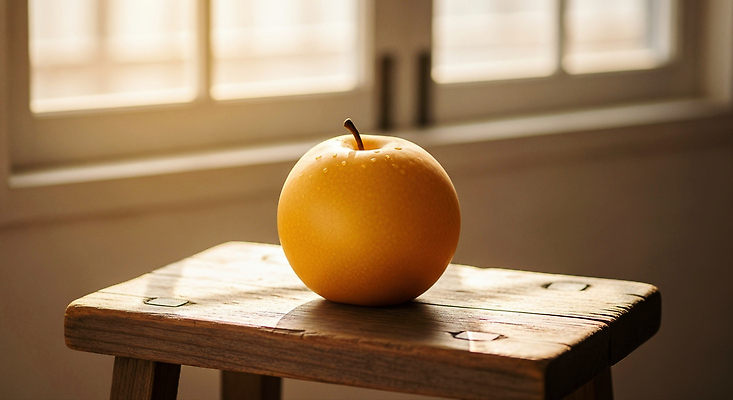 JPG 편집이미지 과일 창문 조명 실내 따뜻함 풍경 햇빛 노란색 배 편안함 오브젝트 나무의자 스틸 편집실사 AI포토 AI콘텐츠 컬러 의자 내부 목재 태양 감각 CG 파일형식
