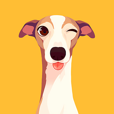 PSD 동물 디자인 행복 감정 예술 일러스트 표정 윙크 웃음 반려동물 노란색 귀여움 표현 개 강아지 동물그림 밝은색 국내일러스트 컬러 컨셉 포유류 파일형식