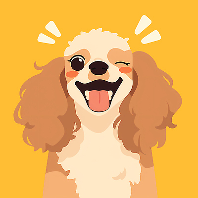 PSD 동물 캐릭터 행복 컬러 백그라운드 일러스트 털 표정 웃음 반려동물 노란색 귀여움 유머 강아지 즐거움 그림 뷰티풀 국내일러스트 감정 컨셉 개 파일형식