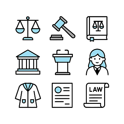 아이콘 저울 망치 판사 법 증거 법원 변호사 정의 법전 2D아이콘 AI파일 직업 책 공구 법률가 파일형식 벡터