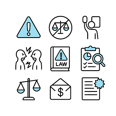아이콘 저울 경고 검사_조사 문서 법 변호사 계산서 정의 규정 분쟁 2D아이콘 AI파일 직업 파일형식 벡터